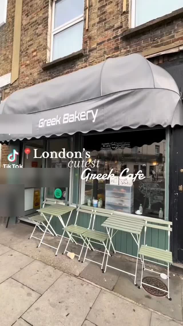 Phyllo & Filo storefront with the chalked A-board reading Greek pastries made by hand